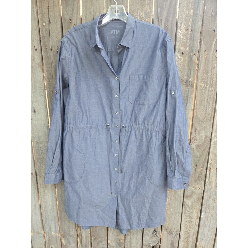 ATM Anthony Thomas Melillo Chambray Shift Dress Denim Cotton Size M